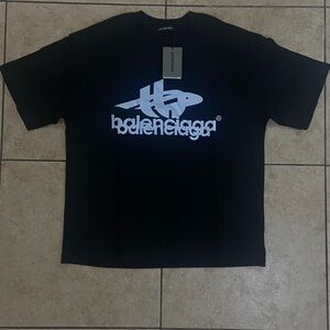 Balenciaga Black and White Logo Tee